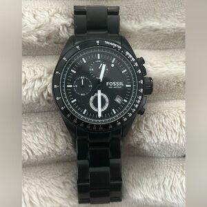 Fossil Men's Chronograph Black Dial Black Watch CH2601